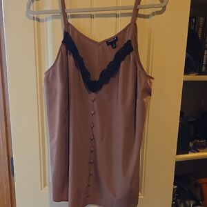 Torrid Stone Pink Camisole with Black Lace Accent